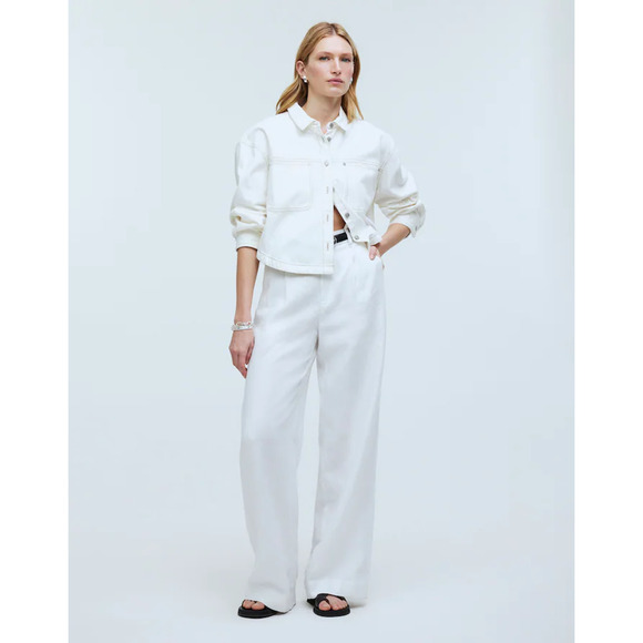 Madewell The  Harlow Wide-Leg Pant in 100% Linen 14 - Picture 1 of 3